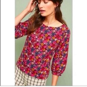 Anthropologie Maeve Decatur Floral Blouse, Size XS